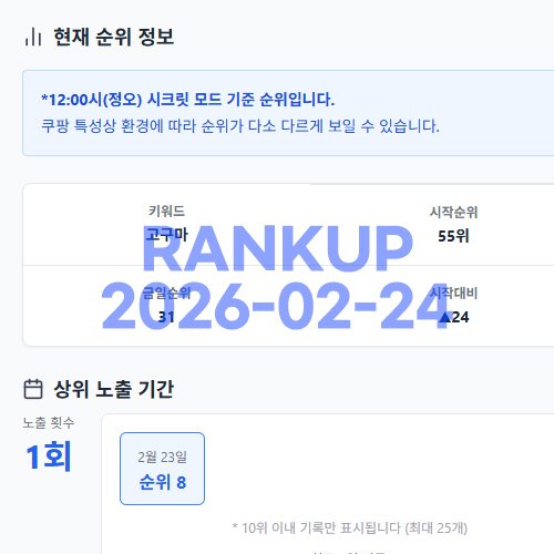 순위 상승 인증 이미지